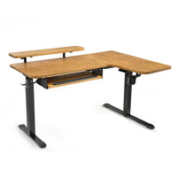 Modern L Shaped Electric Standing Desk With Accessories Set by Inbox Zero