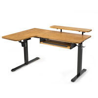 Modern L Shaped Electric Standing Desk With Accessories Set by Inbox Zero