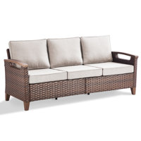 Arundel 73.2" Outdoor Wicker Patio Sofa – Deep Seating Outdoor Couch With Cushions by Red Barrel Studio