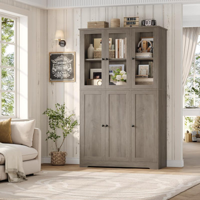 Bookshelf And Bookcase, 69" Tall Book Shelf, Large Bookshelves With Storage Cabinet, 42" Wide Book Case With Glass Doors And Shelves, Modern Display C by Red Barrel Studio