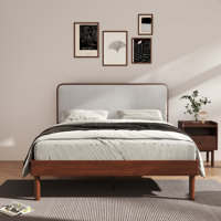 Wyller 2-Piece Bedroom Set, Platform Bed With Nightstand, Natural Walnut, Queen by Ebern Designs