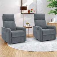 Lila Set of 2 Manual Swivel Rocker Recliner With Head Massage by Ebern Designs