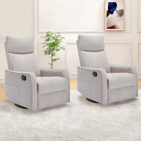 Lila Set of 2 Manual Swivel Rocker Recliner With Head Massage