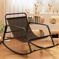 Patio Rocking Chair Outdoor & Indoor, Metal Patio Lounge Recliner Chair With E-coated Comfy Modern Cozy Rocker Chair For Patio Porch Garden Backyard by George Oliver