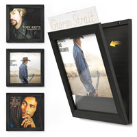 3 Pack 12x12 Vinyl Record Frame Black, Display Vinyl Covers, Album Frames For Vinyl Records, Black by Ebern Designs