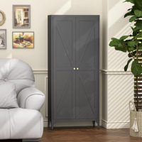 Kitchen Cupboard,metal Pantry Cabinet With 2 Doors And 4 Adjustable Shelves,kitchen Pantry Storage Cabinet For Living Room by Gracie Oaks