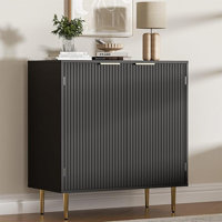 Buffet Sideboard Cabinet With 2 Doors, Modern Kitchen Cabinet With Golden Handles & Legs, Adjustable Shelf, Accent Coffee Bar Storage Sideboard For Ki by Mercer41