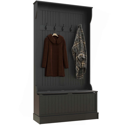 3-In-1 Entryway Hall Tree With Storage Bench,Coat Rack With Five Hooks And Shoe Storage by One Allium Way