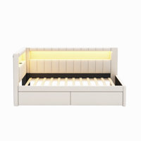 Upholstered Corner Daybed with LED Lights and Storage by Brayden Studio