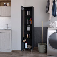Storage Cabinet 71"H with 5-Tier Shelf, 3 Broom Hangers and Metal hardware by Ebern Designs