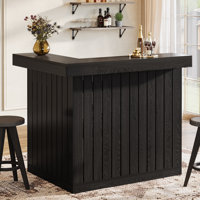 L-Shaped Home Bar Cabinet, 4-Tier Corner Liquor Bar Table