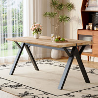 63" Rectangle Dining Table, Farmhouse Kitchen Table For 4-6 People by Ebern Designs