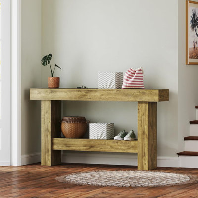 55-Inch Farmhouse Console Table,Wooden Rectangular Sofa Table Behind The Couch,Industrial Entryway Table With Storage For Living Room,Entrance,Hallway by Millwood Pines