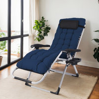 Patio Folding Zero Gravity Chair With Cushion