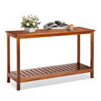 4Ft. Patio Double-Tier Wooden Console Table by Lark Manor