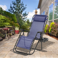 Zero Gravity Lawn Chairs Foldable Patio Recliner Lounge Outdoor Camp Chairs W/Pillow & Cup Holder