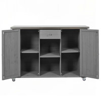 Outdoor Kitchen Island Table with Towel and Spice Racks and a Bottle Opener for Outdoor by Latitude Run