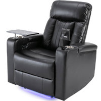 Premium Power Recliner with Storage Arms, Cupholders, Swivel Tray Table and Cell Phone Stand by Brayden Studio