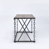 Reese Metal Console Table with Wooden Top by Williston Forge