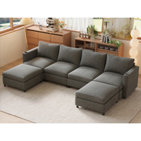 U-Shape Modular Sectional Couch With Storage Function by Latitude Run