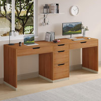 78 Inch Two Person Desk with Drawers, Double Computer Desk with Storage 5 Drawers for Two Person, Extra Long Writing Desk Workstation with File Drawer by Latitude Run