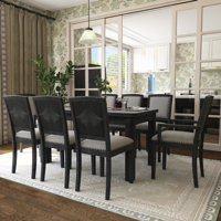 9-Piece Extendable Wood Top Dining Table Set by Red Barrel Studio