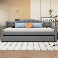 Upholstered Daybed With LED and Trundle by Ivy Bronx