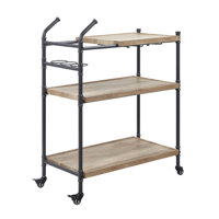 Brantley Oak & Sandy Black Finish Serving Cart by Williston Forge