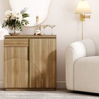 Wood Arched Sideboard Cabinet with Storage (Camel) by Millwood Pines
