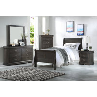 Denver 2-Piece Wooden Bedroom Set with Sleigh Bed & Nightstand by Charlton Home