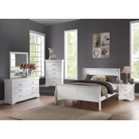 Denver 2-Piece Wooden Bedroom Set with Sleigh Bed & Nightstand by Charlton Home