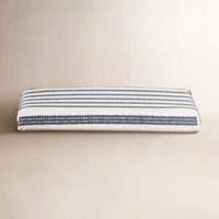 Concorde Twisted Band Marine 2" Textured Stripe Dining Chair Seat Pad with Ties by Birch Lane