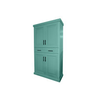 Savannah Solid Wood Kitchen Pantry cabinet with drawer by Red Barrel Studio