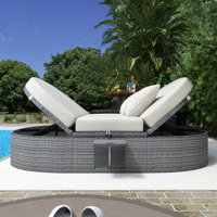 55.3" Rattan Wicker Outdoor Patio Daybed by Latitude Run