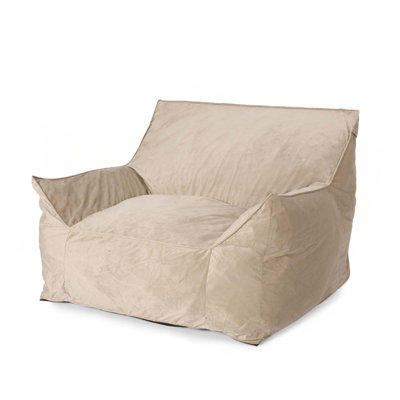 Velveteen Bean Bag Chair With Armrests by Trule