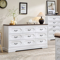 Farmhouse 59" W 9 Drawer Dresser for Bedroom, Rustic Tall Chest of Drawers for Bedroom by Winston Porter