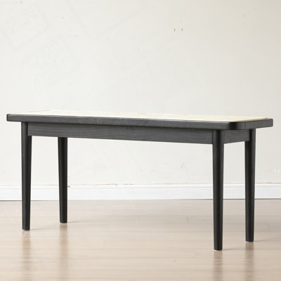 Versatile Solid Oak Wood Rattan Dining Bench for Various Spaces