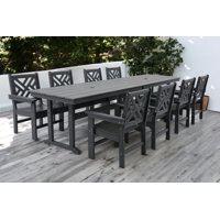 10-piece All-weather Hdpe Patio Dining Set For 8 With Umbrella Hole by Red Barrel Studio