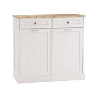 Stylish Dual-drawer White Mdf Trash Cabinet For Versatile Home Use