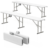 6Ft Outdoor Portable Folding Picnic Bench with Carrying Handle & Security Lock by Arlmont & Co.