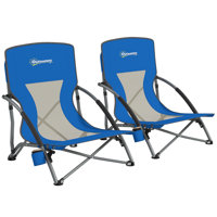 Set of 2 Backpack Beach Chair, Folding Beach Chairs with Mesh Back, Carry Bag and Cup Holder, Lightweight and Portable for Outdoor Camping Lawn Sports by Arlmont & Co.