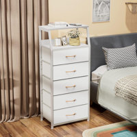 Furnulem Dresser With 5 Drawers, Vertical Storage Tower Fa... by Hokku Designs