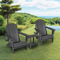 Adirondack Chair With Side Table (Set Of 3) by Beachcrest Home