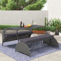 Versatile Outdoor Loveseat That Converts To Four Seats And A Table by Winston Porter