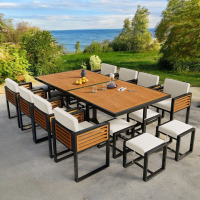 18 - Piece Rectangular Outdoor Dining Set With Cushions by 17 Stories