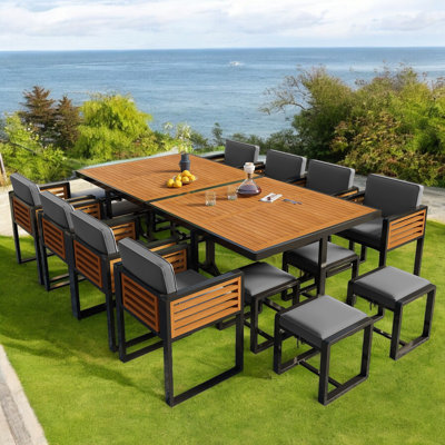 18 - Piece Rectangular Outdoor Dining Set With Cushions