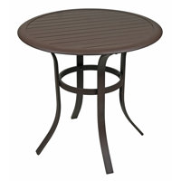 Round Outdoor Patio Bistro Table, Aluminum Frame with Slat-Top Tabletop, 30" by Red Barrel Studio