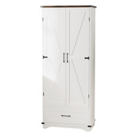 71" Farmhouse Storage Cabinet with 2 Adjustable Shelves & Barn Doors - Rustic Organizer for Kitchen, Bathroom, Laundry Room by Gracie Oaks