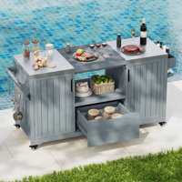 Exceptional Outdoor Kitchen Island with Versatile Features and Durable Structure by Lark Manor