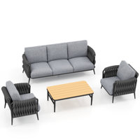 Saoirse 4 Piece Rattan Sofa Seating Group With Cushions